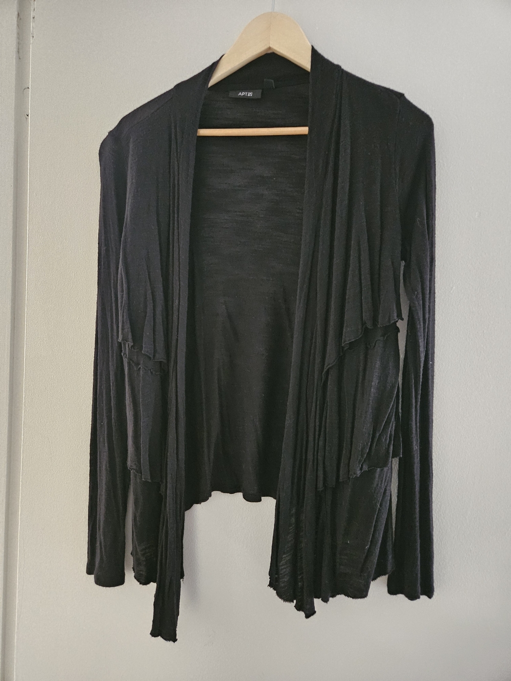 Apt. 9 Black Draped Open-Front Women's Cardigan